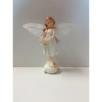 Vánoční dekorace Andělka s košíkem 15.5 cm polyuretan
