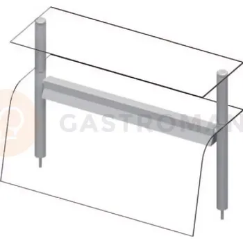 Nástavec na skříň Dvojitý ohřívací nástavec nad stoly s ochranným sklem, 790x455x700 mm | STALGAST, ST 272