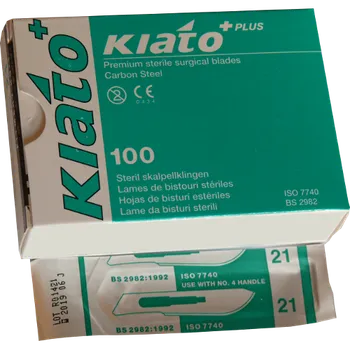 Skalpel Kiato Čepelka skalpelová č. 21 sterilní 100 ks