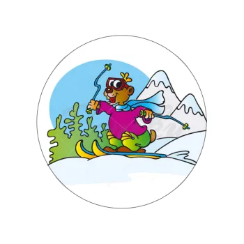 Jedlá dekorace na dort LYŽAŘ kreslený, VARIANTA Jedlý papír 355