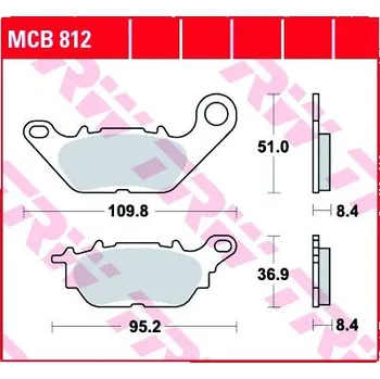 Motodíl Přední brzdové destičky TRW / Lucas Yamaha YBR 125 ED 2007 - 2016