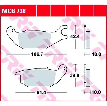 Motodíl Zadní brzdové destičky TRW / Lucas Honda XLV 125 Varadero 2001 - 2010