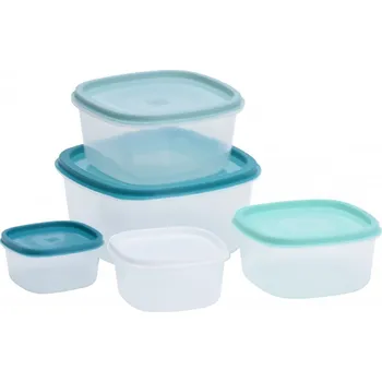 Dóza na potraviny KOOPMAN KOOPMAN, Sada plastových dóz 5 ks s víky