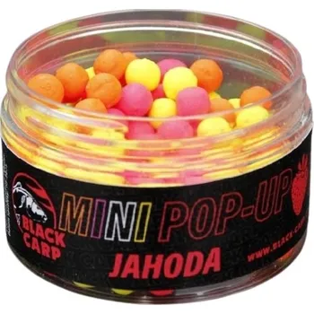 Boilies Plovoucí Boilies Black Carp Mini Pop-Up 8mm 30gr Jahoda