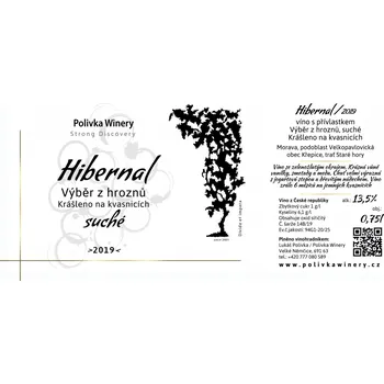 Víno Hibernal 2019 Krášleno na kvasnicích, výběr z hroznů, Polivka Winery, suché