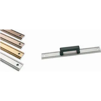 pravítka ALFA 50 cm s madlem, tmavě šedé ALU pravítko