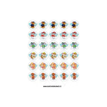 Jedlá dekorace na dort PAW 4cm, VARIANTA Jedlý papír 1467