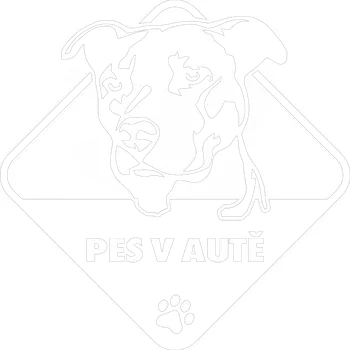 Samolepicí dekorace na vozidlo Pes v autě Pitbull samolepka na auto - červená tmavá / 15x15 cm