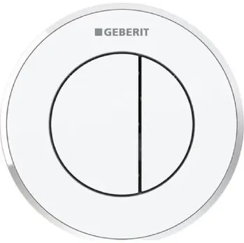 Splachovací tlačítko Geberit Splachovací systémy - Oddálené ovládání splachování typ 10, 2-činné, pro nádržku pod omítku 8 cm, bílá/lesklý chrom 116.056.KJ.1