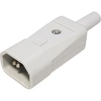 Elektrický konektor BACHMANN Konektor síťový IEC320 C14 samec, 250V/10A, na kabel, šedý (915.971) - 19.07.0735