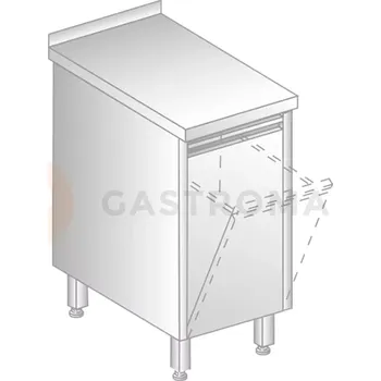 Nerezový dřez Stůl přístěnný z nerezové oceli s výklopným košem 400x600x850 mm | DORA METAL, DM-3141