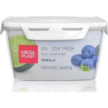 Dóza na potraviny MEGA PLAST Mega Plast, Box IXA Premium, 0,8 l, hranatá, červená nebo modrá, foto je pouze ilustrační