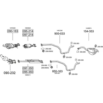Výfukový systém výfuková trubka střední Bosal 850-163