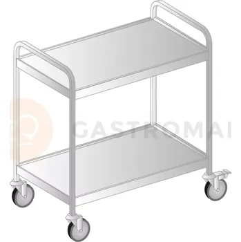 Servírovací stolek Číšnický vozík dvoupolicový z nerezové oceli s čtvercovým profilem 810x645x900 mm | DORA METAL, DM-3422