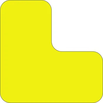 Samolepicí značení umístění palet s potiskem WT-7110, tvar ''L'' – polykarbonát, žlutá, 100×100×50 mm, balení 10 ks