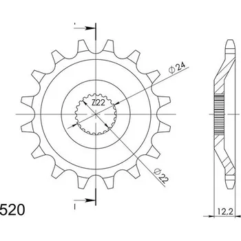 Řetězová sada pro motocykl SUPERSPROX Řetězové kolečko SUPERSPROX CST-1125:16 16 zubů, 520