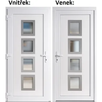 Vchodové dveře Soft Vchodové plastové dveře 010 INOX bílé 88x198 cm, levé