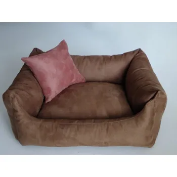 Pelíšek pro psa DELUXE Pelíšek pro psa - hnědá - káva s mlékem / hnědá - káva s mlékem / losos