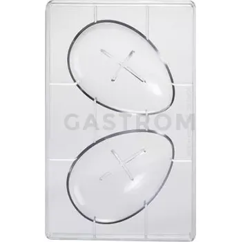 Čokoládová tyčinka Polykarbonátová forma na polovinu čokoládového vejce - 2 ks x 230g, 104x150 mm - 20U150N | MARTELLATO, Half Egg Moulds