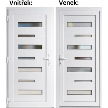 Vchodové dveře Soft Vchodové plastové dveře 6100 bílé 100x210 cm, levé