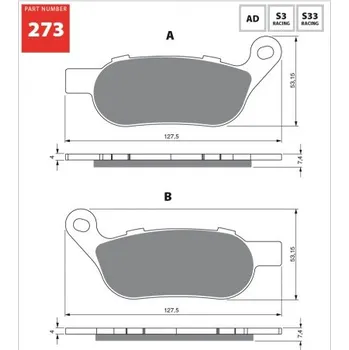 Motodíl Zadní brzdové destičky Goldfren Harley-Davidson FLSTC Heriage Softail Classic 1584 2008-2011 směs AD