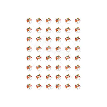 Jedlá dekorace na dort SNĚHULÁK a koště s74