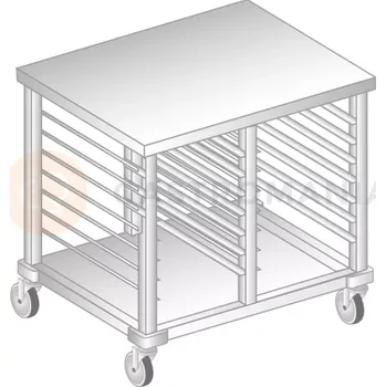Kancelářský vozík Vozík na přepravu nádob GN z nerezové oceli 1200x700x850 mm | DORA METAL, DM-3419
