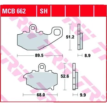 Brzda pro motocykl Zadní brzdové destičky TRW / Lucas Kawasaki KLE 650 Versys, ABS 2010 - 2014