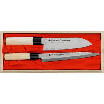 Kuchyňský nůž Sada dvou nožů, Santoku+ Sashimi | SATAKE, Nashiji Natural
