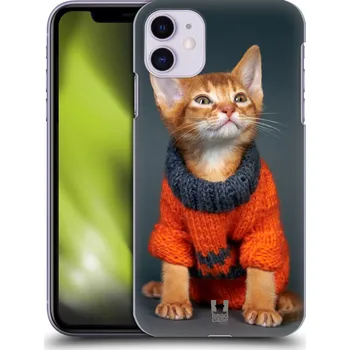 Pouzdro na mobilní telefon Pouzdro na mobil Apple Iphone 11 - HEAD CASE - vzor Legrační zvířátka kočička v oranžovém svetru (Plastový obal, kryt pro mobil Apple Iphone 11 vzor Legrační zvířátka kočička v oranžovém svetru)