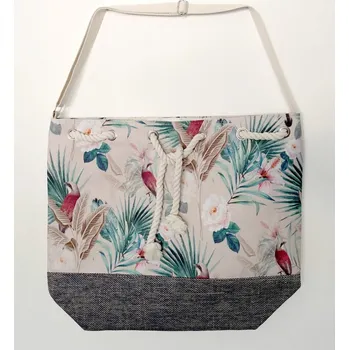 Svačinový box KOOPMAN Koopman, Plážová taška FLORA 54 x 44 x 18 cm, béžová