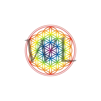 samolepka Květ života - barevný 7,5 cm
