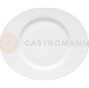 Talíř Oválný mělký talíř z bílého porcelánu, 24 cm x 20,05 cm | DEGRENNE, Boreal