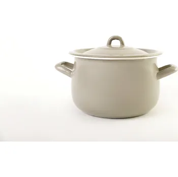 Hrnec OLYMP Olymp, Elegant Grey, smaltovaný baněný hrnec Klasik s poklicí 18 cm, 3,6 l