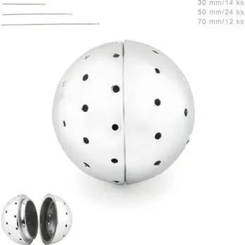 Přívěsek Magická perla s nýty 27 mm Silver