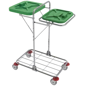 Odpadkový koš VK 120 - 0 vozík na třídění odpadu a prádla plast - VK - zelený