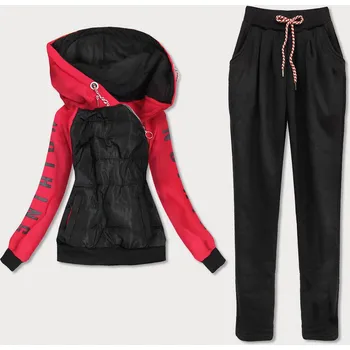 Černo-červený dámský sportovní komplet (AMG580/1) odstíny červené S (36)