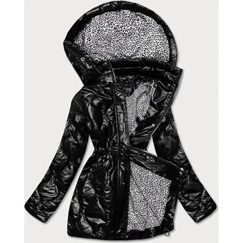 Černá dámská bunda s ozdobnou podšívkou (BH2182) odstíny černé XXL (44)