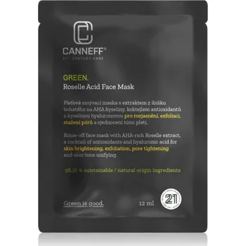Pleťová maska Canneff Green Roselle Acid Face Mask exfoliační maska s AHA kyselinami 12 ml
