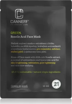 Pleťová maska Canneff Green Roselle Acid Face Mask exfoliační maska s AHA kyselinami 12 ml