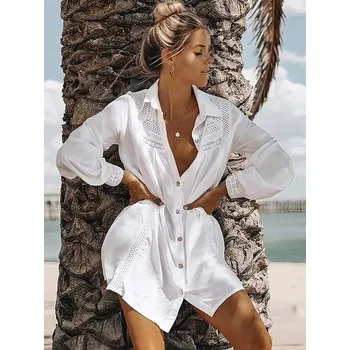 Dámské šaty Letní bílé šaty na pláž - PJ-124