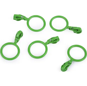 Zip Jezdec ke spirálovým zipům No 3 s barevným kroužkem, malé, 238 zelená sv.