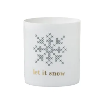 Svícen Porcelánový svícen Let It Snow 9 cm