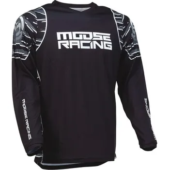 cyklistický dres MOOSE racing dres qualifier BLACK/WHITE - 5XL