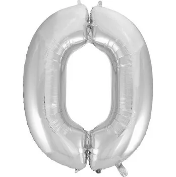 Balónek Balón foliový číslice stříbrná- SILVER 115 cm - 0 - BALONČ