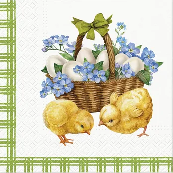 Papírový ubrousek Ubrousky PAW L 33x33cm Chicks with basket