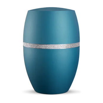 Smuteční dekorace Ekologická urna Glamour Silver - Tyrkysová