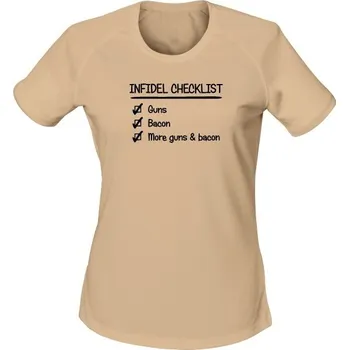 Dámské tričko Dámské funkční tričko INFIDEL CHECKLIST - písková