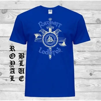 Chlapecké tričko detske-levne-bavlnene-tricko-potisk-viking-Ragnarr-Lodbrok Barva: Royal blue - královsky modrá, velikost: 140