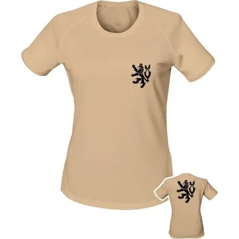 Dámské tričko Dámské funkční tričko Czech Double Lion - písková